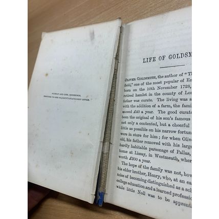 RARE* 1877 OLIVER GOLDSMITH THE VICAR OF WAKEFIELD FICTION HARDBACK BOOK (P2)
