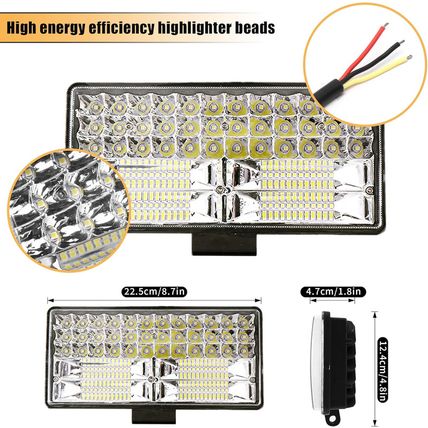 HUSUKU Led Work Light for Truck, 9 Inch 12-80V 84LED 32000Lm 250W Spot & Flood C