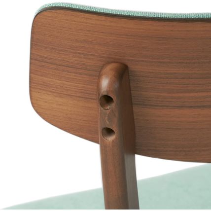 Christopher Knight Home Chazz Mid-Century Fabric Dining Chairs with Natural Waln