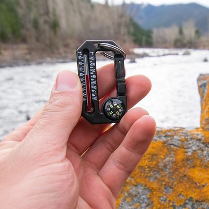 Sun Company Hikehitch 2 - Thermometer and Compass Carabiner | Camping, Hiking, a