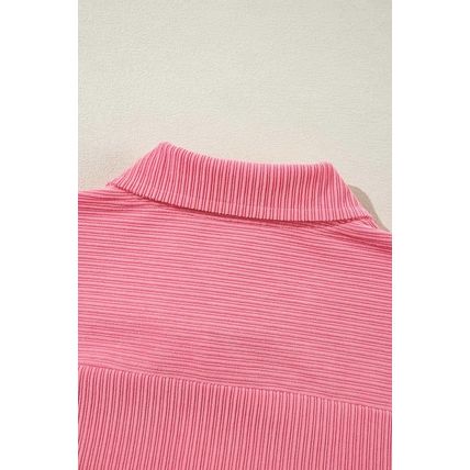 Bonbon Corduroy Flap Detail Button Up Split Shacket