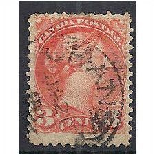 Canada 1876 SG83 3c Orange-Red Fine Used. .