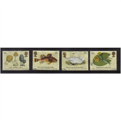 GB 1988 LINNEAN SOCIETY SET F/U SG1380-1383