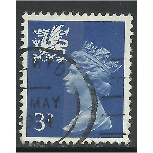 Wales GB 1974 3p Blue 1 phos band Machin SG W15.(R733 )