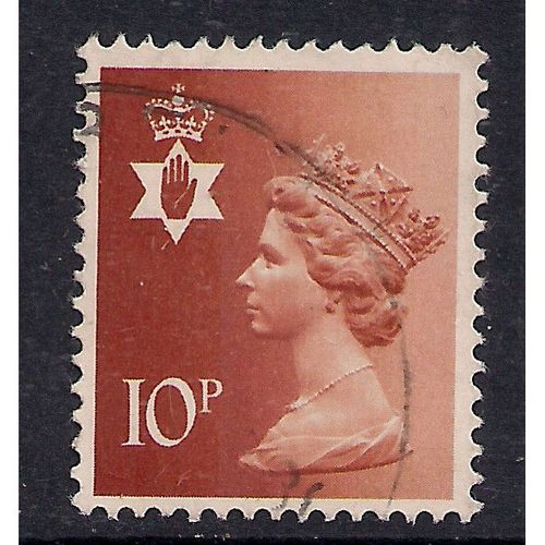 Great Britain QEII 1980 Northern Ireland 10p Orange Brown 1CB Used SG NI28 stamp