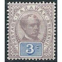 Sarawak 1888 SG10 3c Purple & Blue Unmounted Mint ....