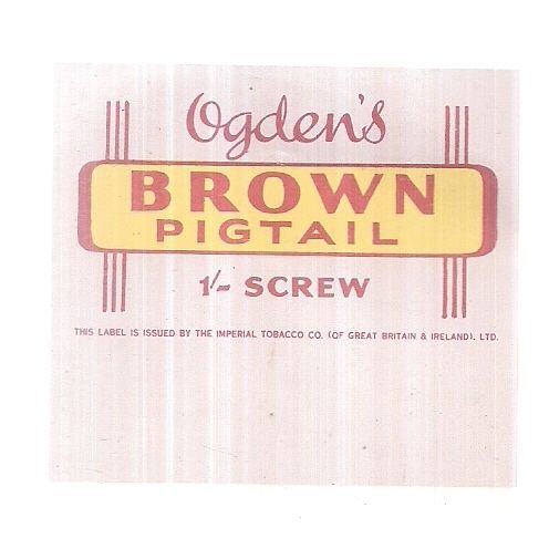 2 x OGDEN'S BROWN TOBACCO vintage labels Brown Roll & Brown Pigtail