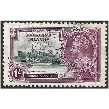 Falkland Islands 1935 SG142 1/- Slate & Purple S Jubilee Very Fine Used . .. .