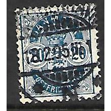 DENMARK 1882 20 ORE BLUE SG 100 FINE USED#