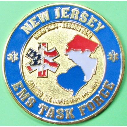 New Jersey EMS Task Force. Challenge Coin. 1.75". 42b.