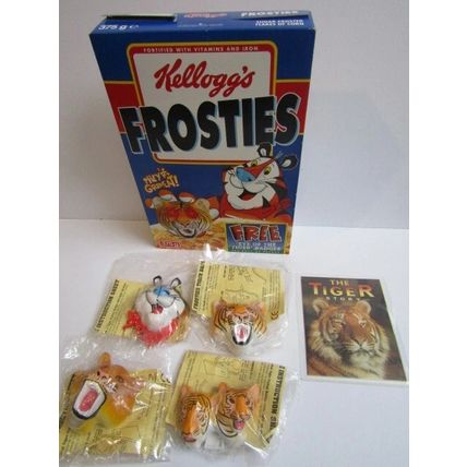 Kelloggs 1996 Frosites Box Full Set Help Save The Tiger Badges The Tiger Story