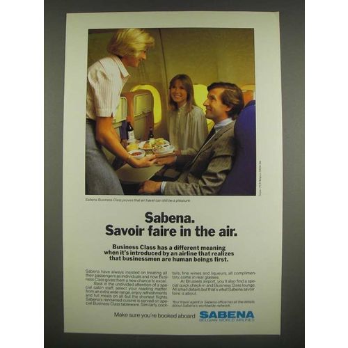 1985 Sabena Airlines Ad - Savoir faire in the air
