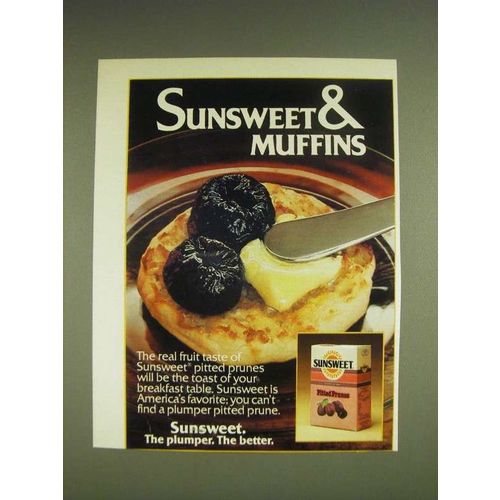 1985 Sunsweet Pitted Prunes Ad - Sunsweet & Muffins