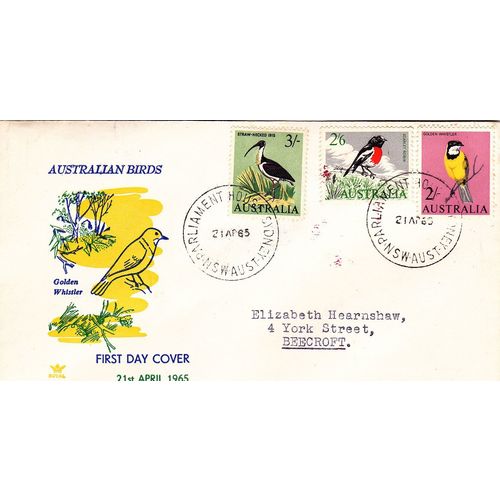 Australia 1965 Birds Definitive "ROYAL" FDC 21-4-65 [Parliament House]