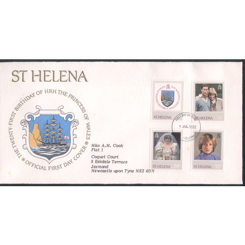 St. Helena FDC 1982 - SG397/400 - 21st Birthday of Diana, Princess Of Wales