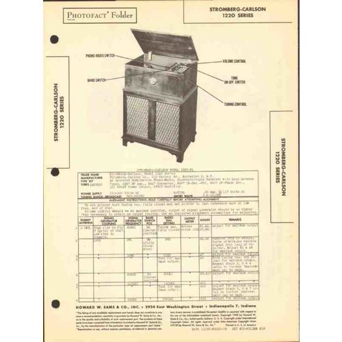 STROMBERG-CARLSON model 1220 AM SW radio phono Sams Photofact manual