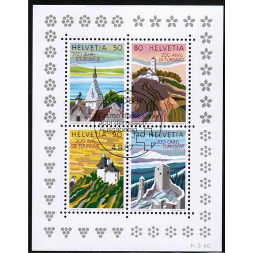 1987 Switzerland - Tourism Souvenir Sheet - Sc#816a used