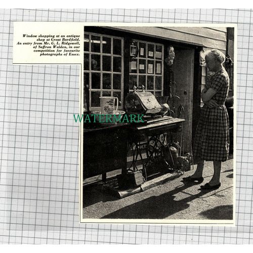 C1008) Antique Shop Great Bardfield Essex - 1966 Cutting