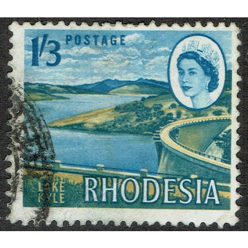 Rhodesia 1966 Definitive Issue 1/3d Blue and Ochre SG381 FU