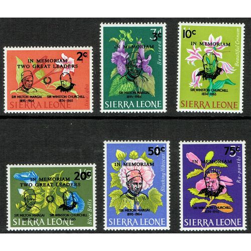 Sierra Leone 1965 Margal and Churchill Commemoration s/set 6v SG366-371 UM