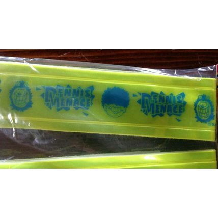 Kids Reflective Hi-Viz Safety Armbands Dennis The Menace Official Beano Pair