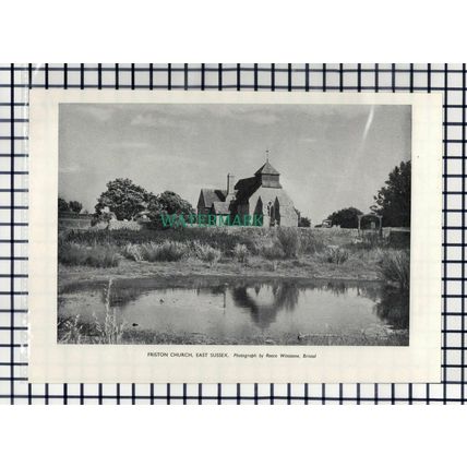 (8190) Friston Church East Sussex - 1950 Cutting