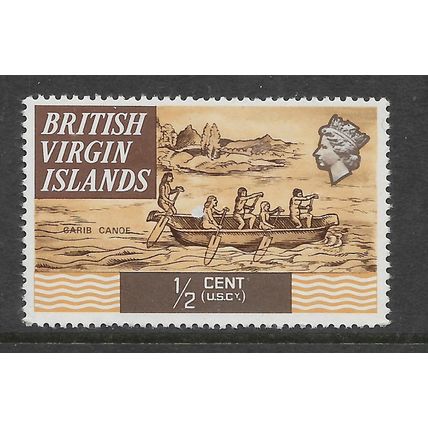 BRITISH VIRGIN IS 1970 1/2c CARIB CANOE SG 240 M / MINT