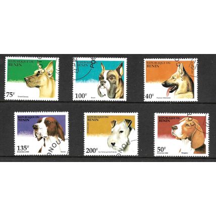 BENIN 1995 DOGS SET 6 VALS SG 1305 / 1310 FINE USED#2