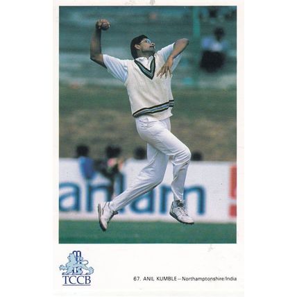 Anil Kumble Nottinghamshire India International Cricketer Cricket Postcard