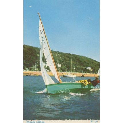 Crazy Boat Edge Stuntman Antics Dinghy Sailing 1970s Postcard
