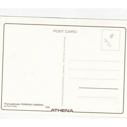 Peter Kelly Thoroughbreds Porsche Carrera postcard unused VGC