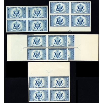 771, Unused VF Set Of Position Blocks & Eight Plate Blocks CV $570 - Stuart Katz