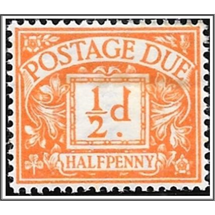 KGVI 1951 D35 ½d Yellow Orange Colour Change Postage Due Mounted Mint