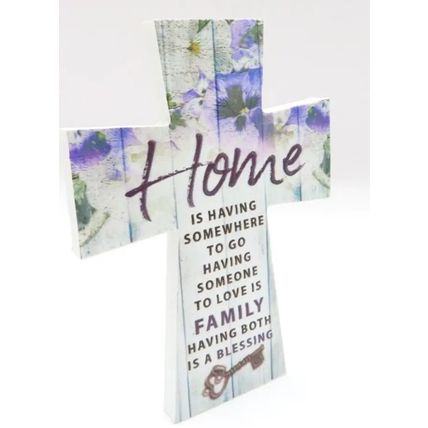 Home Cross with Sentimental Verse Freestanding 10CM Gift ChristianHome Decor