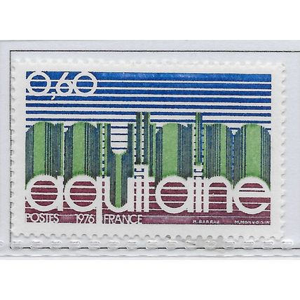 FRANCE 1975 MINT UNMOUNTED MNH REGIONS AQUITANE ABSTRACT ART SKYLINE