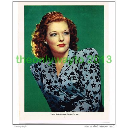 VIVIAN BLAINE 20TH CENTURY FOX STAR, PRINTED PHOTO FROM FILM REVIEW, 1946