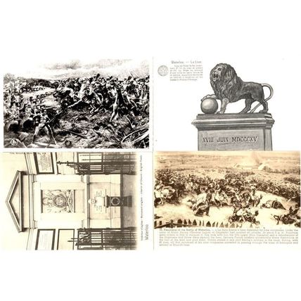 Battle Of Waterloo Monument 4x Antique EX War Postcard s incl Real Photo
