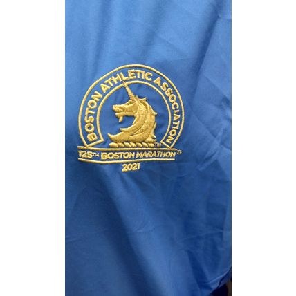 Rare Adidas Mens Large 125th Boston Marathon PrimeBlue Aeroready Running Jacket