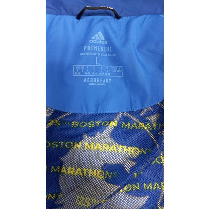 Rare Adidas Mens Large 125th Boston Marathon PrimeBlue Aeroready Running Jacket