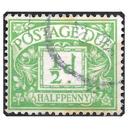 D1 1914 Royal Cypher Postage Dues ½d Emerald Used hrd2-d