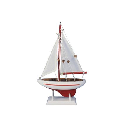 Pack Of 2] Wooden Red Pacific Sailer Model Sailboat Decoration 9""