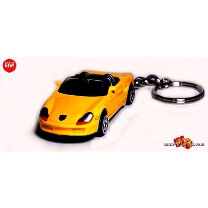RARE KEYCHAIN YELLOW GRAY PORSCHE™ BOXSTER CUSTOM Ltd GREAT GIFT NOVELTY