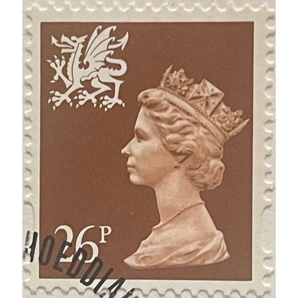 QEII GB 1996 Wales 26p Red Brown Used SG W74 Sc WMMH61 stamp Queen Elizabeth