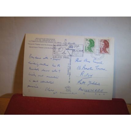 LE THEATRE ET LES ARENES, ARLES, FRANCE used postcard 1988 pm =