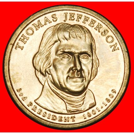 Ⰶ JEFFERSON (1801-1809): USA★ 1 DOLLAR 2007D! ATHEISTIC★UNC★LOW START★NO RESERVE