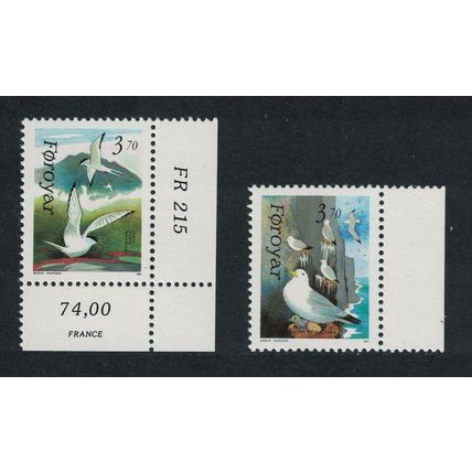 Faroe Is. Arctic Terns Kittiwakes Sea Birds 2v 1991 MNH SG#212-213