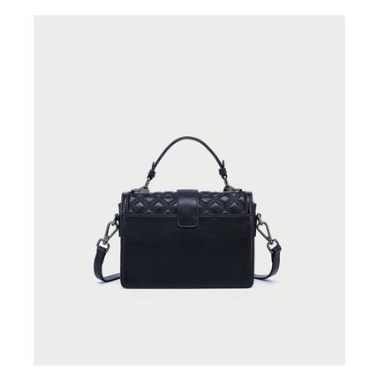 Women Cute Top Handle Crossbody Bag Stylish Tiny Clutch Handbag with Strap Black