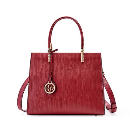 Genuine Leather Women's Tote Shoulder Bag Red