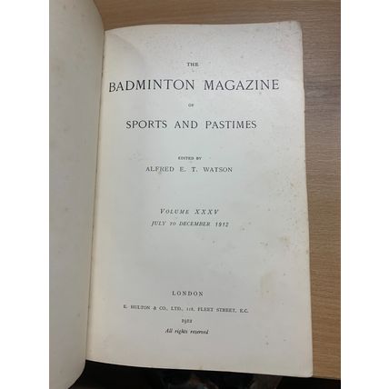 JULY TO DEC 1912 THE BADMINTON MAGAZINE SPORTS PASTIMES BOUND VOL 35 BOOK (P12)