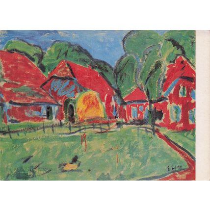 Erich Heckel Red Houses Rote Hauser 1908 German Painting Postcard